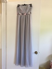 NWT LAUREN CONRAD Dress Up Shop Gray Embellished Evening Dress Size 0