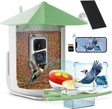Smart Bird Feeder Camera with Automatic Video Capture Motion Detection Solar Pow