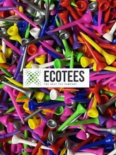 ECOTEES® 100 x Strong Straight Plastic Golf Tees Short Medium Long + 9 Colours