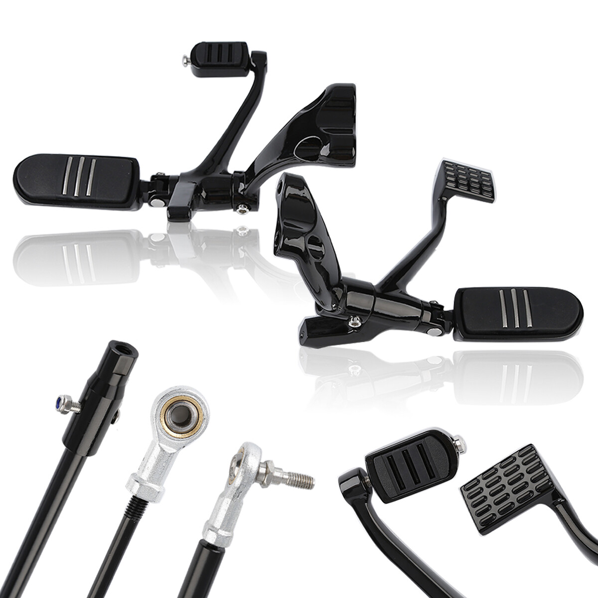 Black Forward Control Lever w/ Footpeg Bracket For Harley Sportster XL 2014-2022