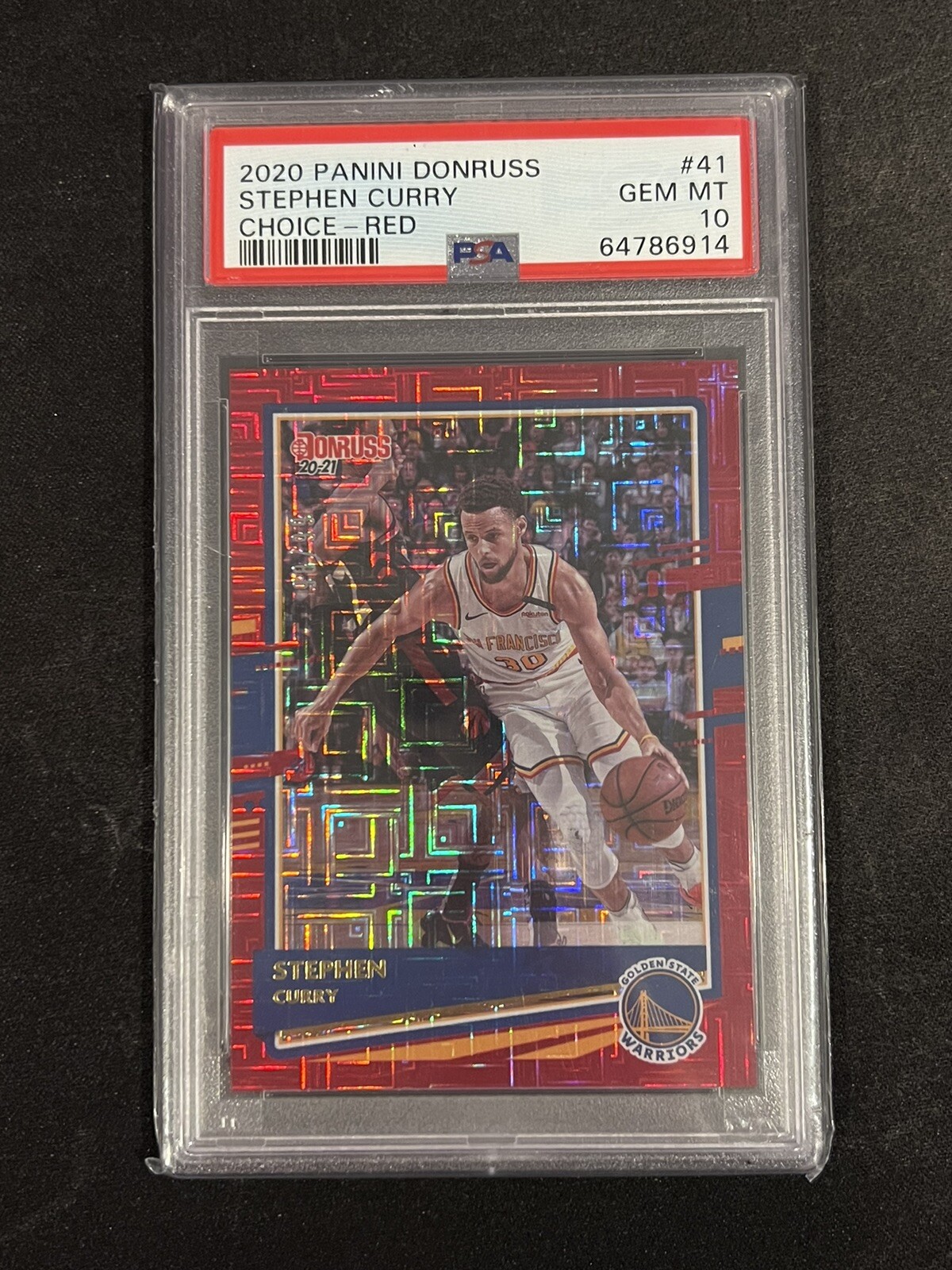 2020 Panini Donruss Stephen Curry Choice /99 Red 41 PSA 10 Gem MT Steph POP 2 💎
