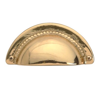 #ad Cabinet Bin Pull Bright Solid Brass Cup Hooded Drawer Pull for Kitchen Cabinets $14.99