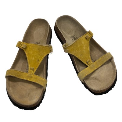 mustard birkenstocks