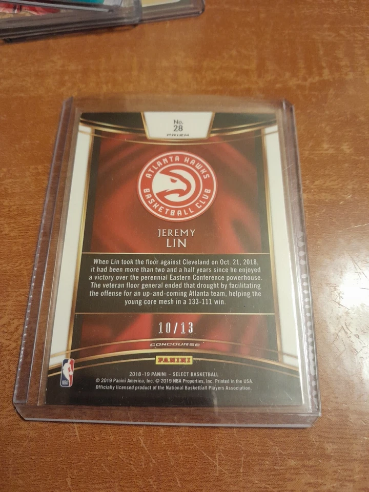 2018-19 Jeremy Lin Select Neon Orange Pulsar Prizm #D 10/13 Baloncesto Paralelo Foto 2 de 2