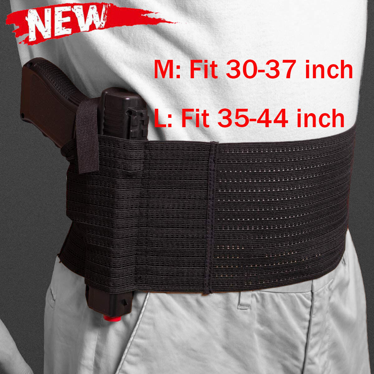 Tactical Belly Band Holster For Concealed Carry - Elastic IWB Gun Holster Ambidextrous
