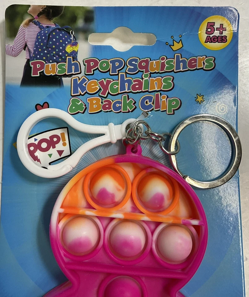 Llavero Push Pop Squishers y clip trasero persona inquieto juguete sensorial colores varían Foto 2 de 4