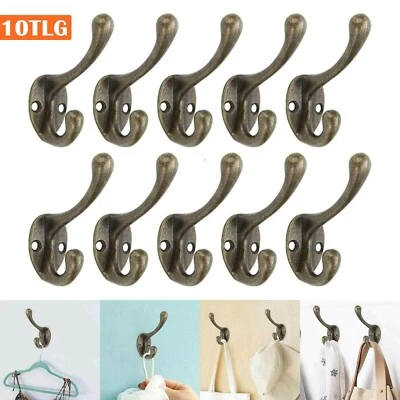 10X Kleiderhaken Vintage Garderobenhaken Retro Huthaken Handtuch Haken Wandhaken - Bild 1 von 4