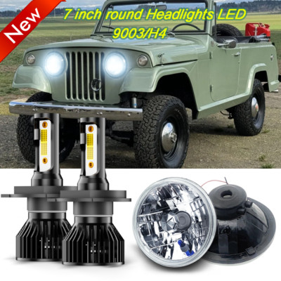 Pair 7'' Round LED Headlights High Low Beam for Jeep Wrangler JK TJ LJ CJ Trucks