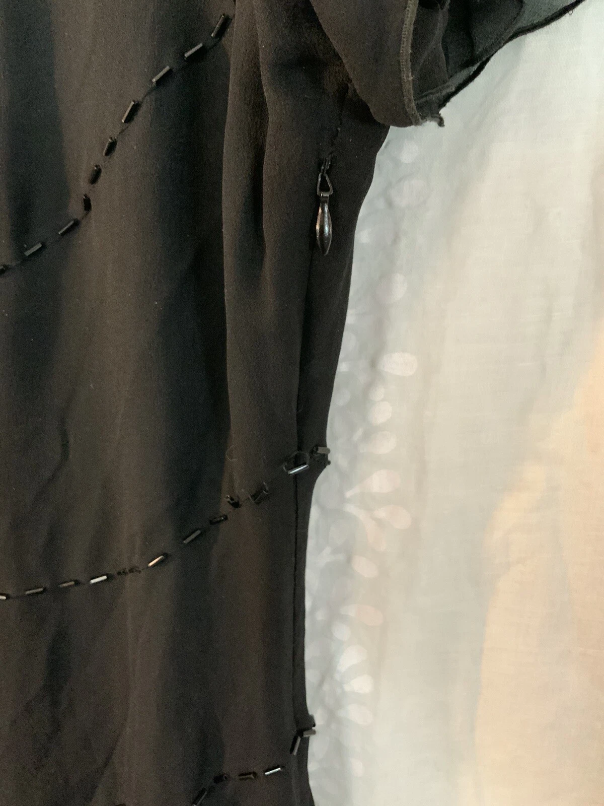 Genny abito vintage trasparente di Gianni Versace con perline nero 8