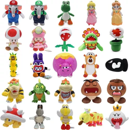 Peluche jouets Super Mario Bros Luigi Yoshi crapaud princesse pêche bowser poupées en peluche