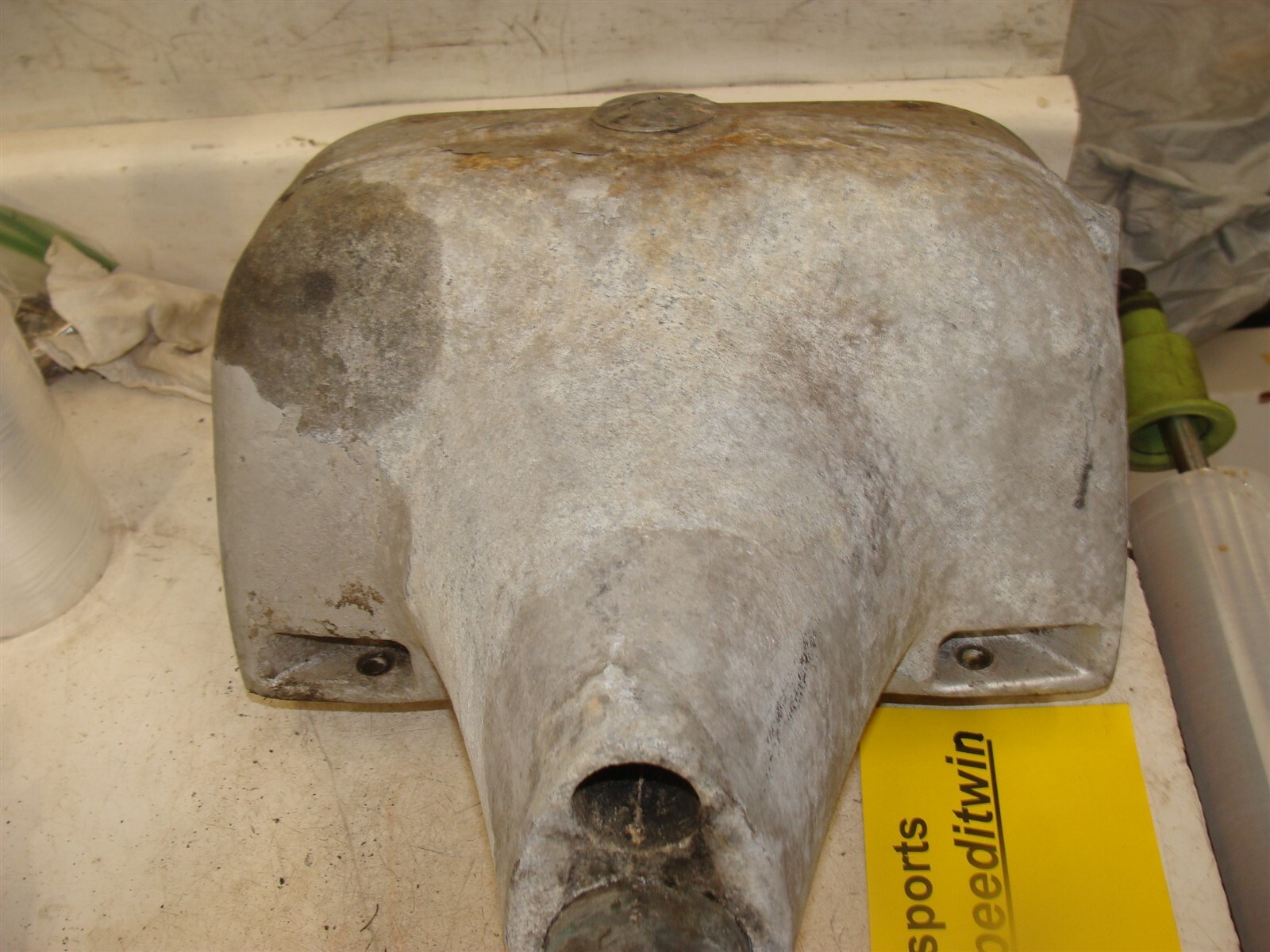 vintage 30's EVINRUDE SPEEDITWIN opposed outboard motor exhaust pipe