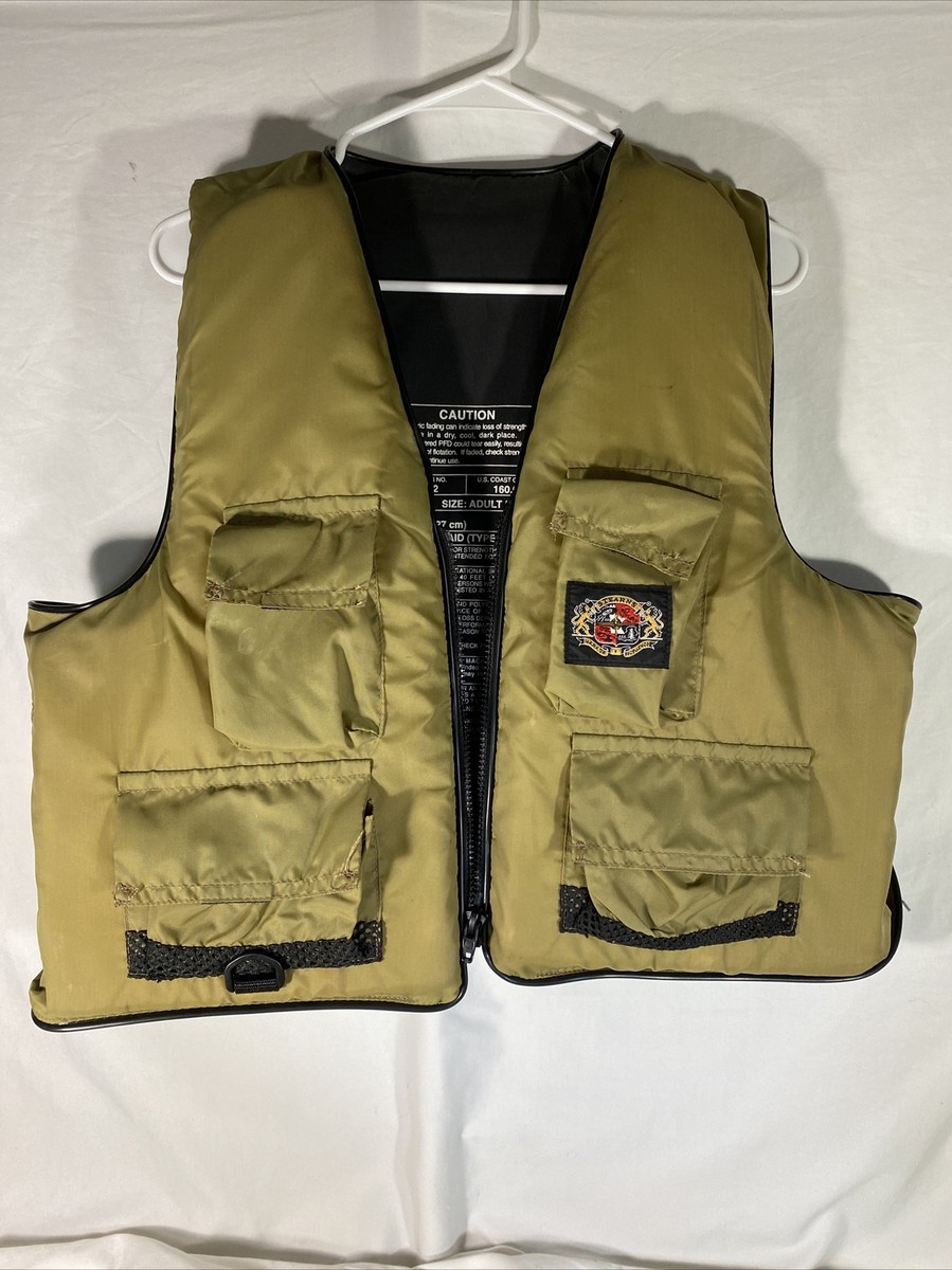 Vintage Stearns Life Jacket-Fishing Vest-Tan SBV-4142 size Adult
