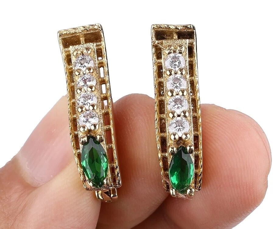 Emerald Stone Bronze Fashion Jewelry