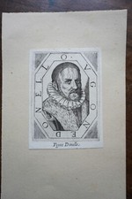 UGONE DONELO.  Portrait. engraving 17 eme. text on the back.