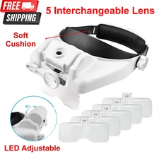 Headband Magnifying Glass Led Light, Handsfree Head Magnifying Glasses 1X to 14X