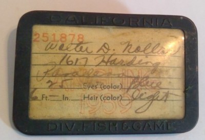 Insigne Permis De Pêche Californie 1939 – Pin's Collectionneur, Poisson Et Jeu