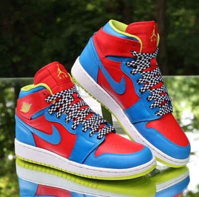 Nike Air Jordan 1 Retro High Racing Pack Size 6Y Red Blue Custom