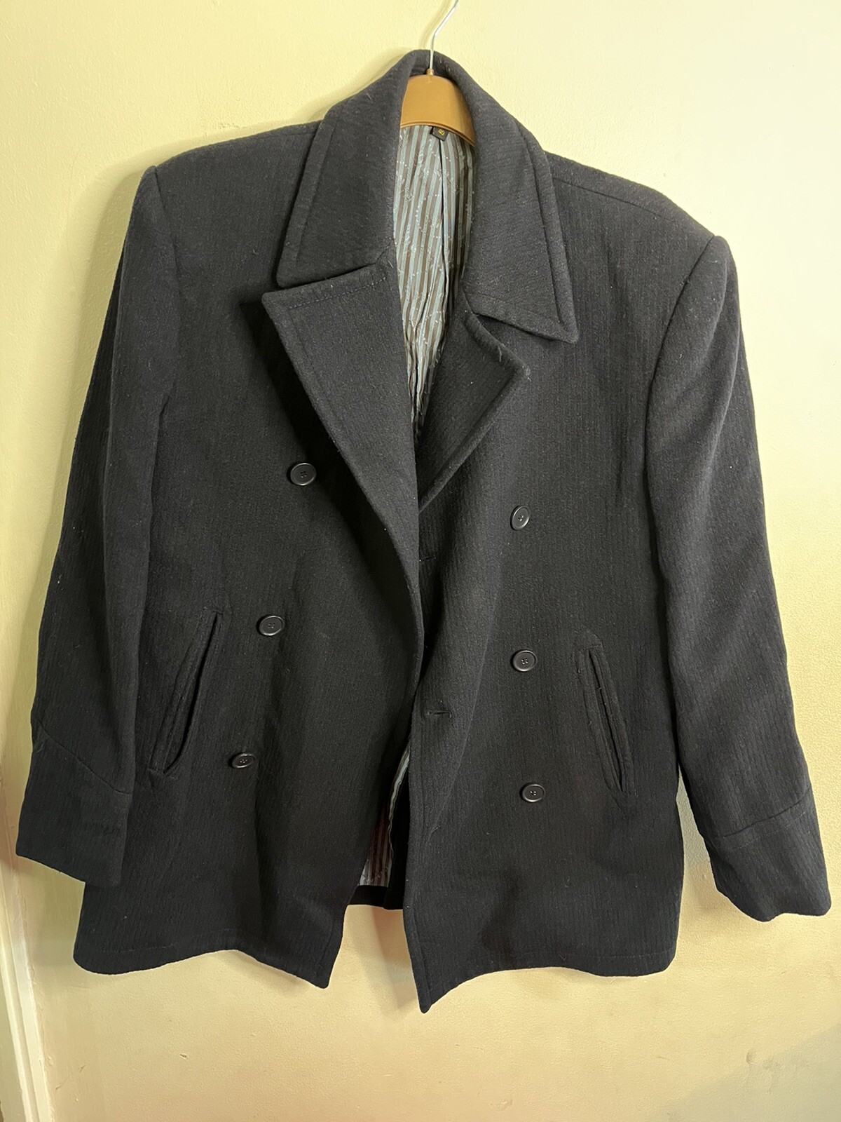 FILA Giacca William Hunt Saville Row Lana Blu Navy Miscela Cashmere 40"" Petto