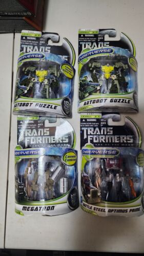 Transformers Dark Of The Moon Lot Of 4  BATTLE STEEL OPTIMUS PRIME ,Guzzle, Mega - Afbeelding 1 van 17