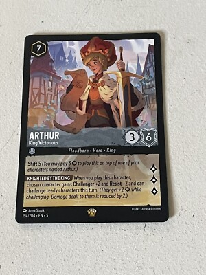 (194) Lorcana Shimmering Skies Single: Arthur - King Victorious (V.1) Holo Legendary (194) Lorcana Shimmering Skies Single: Arthur - King Victorious (V.1) Holo Legendary
