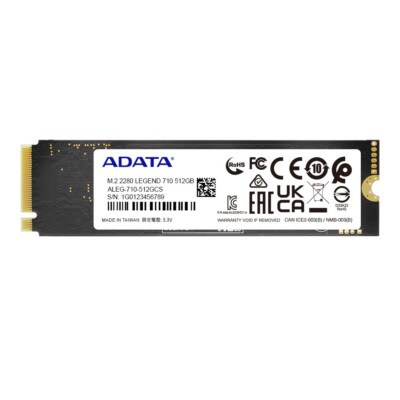 ADATA 512GB Legend 710 M.2 NVMe Gen3 PCIe 3.0 Internal SSD (ALEG