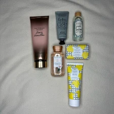 Woman's lot bathroom lotion, gels, soap 6 total pcs Victoria Secret Bath Body