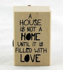 A House Is Not A Home Wood Mounted Stamp Inkadinkado NEW love card gift craft