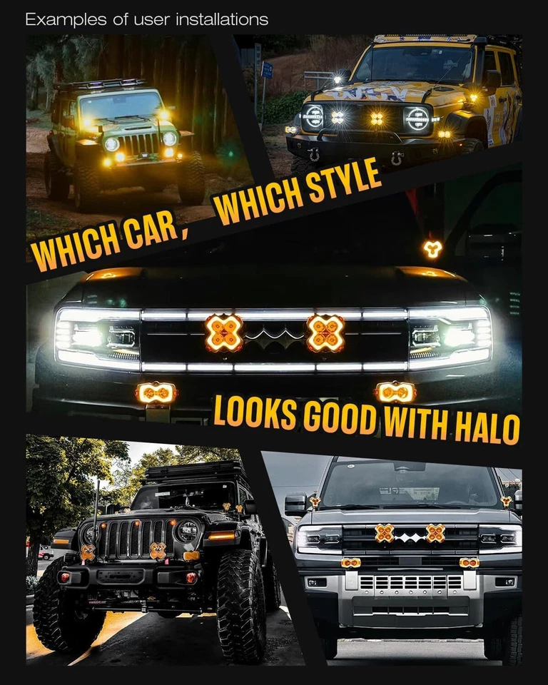 NOVSIGHT 3/4.5/6" LED Off Road Work Pod Lights Spot Flood Beam for Jeep Truck 2x - Image 3 of 4