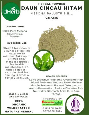 [idHerb] POWDER Daun Cincau Hitam Mesona palustris Natural Organic Herbal Herbs