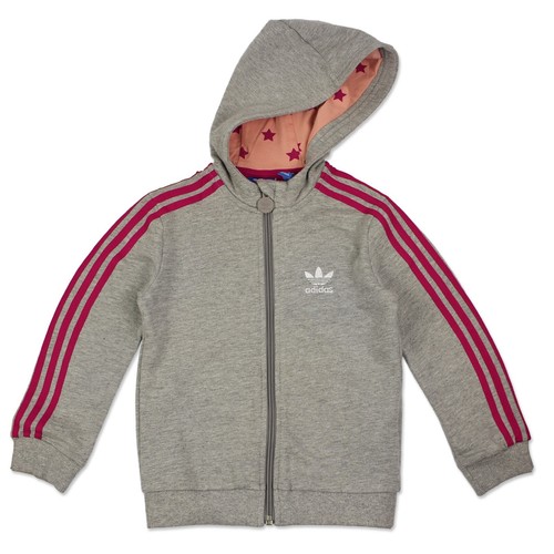 Adidas Originals Kids Tracksuit Star Baby Sport Suit Grey Pink Stars - Picture 2 of 5