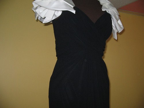Abito da sera/formale nero vintage anni 70 Lilli Diamond grandi fiocchi taglia 10 raro lungo - Foto 15 di 24