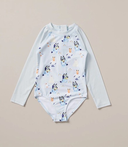 Bluey - Girls Long Sleeve Rashsuit/One Piece Bathers - Size 6 UPF 50+ | eBay