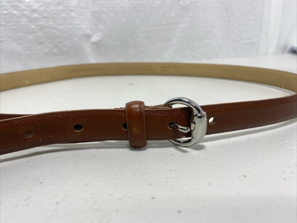 BANANA REPUBLIC women Large Brown Genuine Leather Silver 