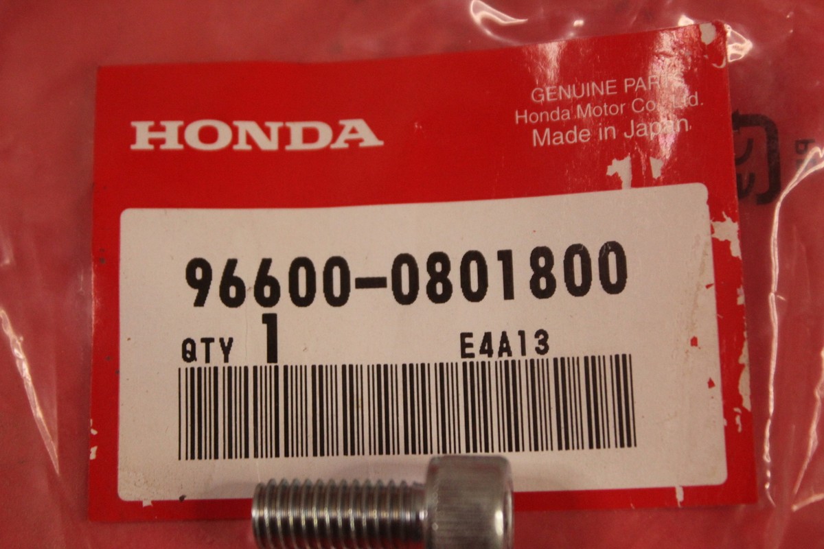 NOS OEM HONDA M8X18 Socket Bolt 8x18 P/No. 96600-0801800 | eBay NOS OEM HONDA M8X18 Socket Bolt 8x18 P/No. 96600-0801800 | eBay