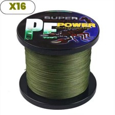 16 Strands 100M 2000M Army Green Hollowcore Dynema Braided Fishing Line 20-500LB