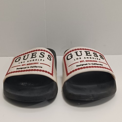 GUESS LOS ANGELES MEN'S SANDALS GMELMONT-C BLACK/WHITE/RED SIZE 9 - Picture 5 of 8