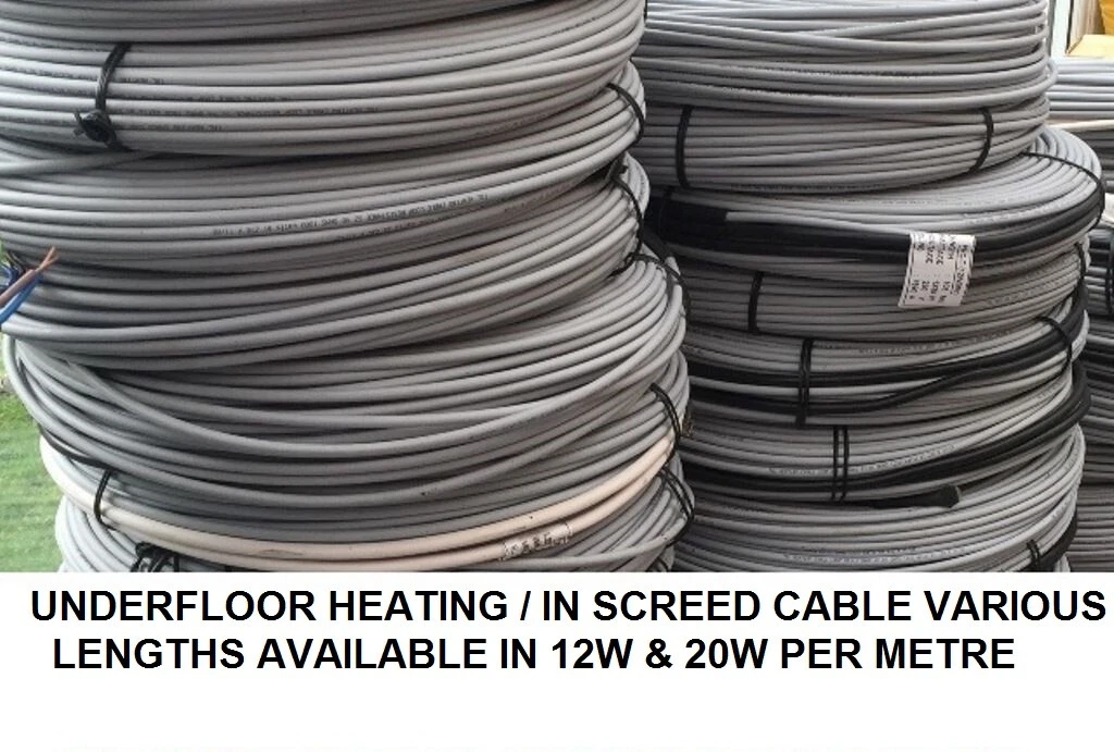 UNDERFLOOR / IN SCREED HEATING CABLE 240 VOLT 12 WATT u0026amp; 20 WATT PER  METRE 500-2 | eBay