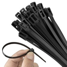 Armpow 8 Inch Recoverable Reusable Zip Ties, 1000PCS Black Zip Ties, Outdoor ...