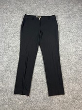 Michael Kors Dress Pants Women 4 Black Stretch Flat Front Mid Rise Skinny Formal