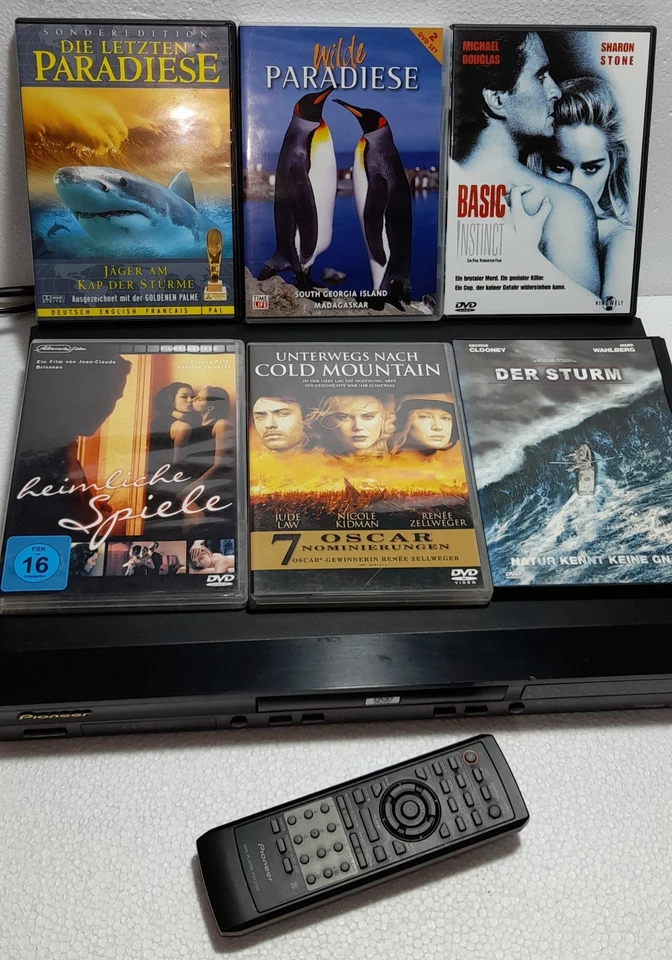 Pioneer DVD-Player CD-Player DV-444 K Mit Fernbedienung Mit 6 DVDs Voll Funktion - Bild 2 von 4