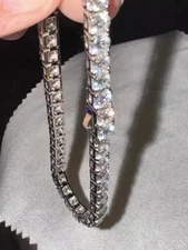 7CT Round Cut Lab Craeted Diamond Tennis Charm Bracelet 14k White Gold Plated