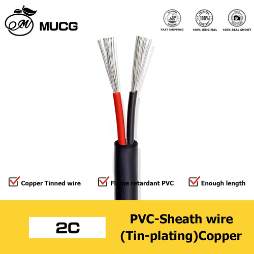 Tinned Copper 2-Pin PVC Sheath Wire for DC Power and Signal Control 16 ...