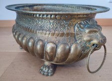 Jardinière Cache Pot Laiton Tête et Pattes de Lion Epoque XIX siècle Napoléon