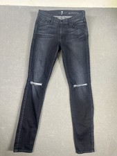 Seven For All Mankind The Skinny Jeans Womens Size 27 Black Denim Casual Stylish