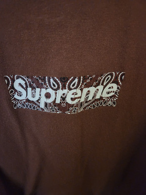 Supreme Bandana Box Logo Tee BROWN T-shirt Size Large | eBay