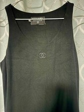 CHANEL Sleeveless Dress 36 Black