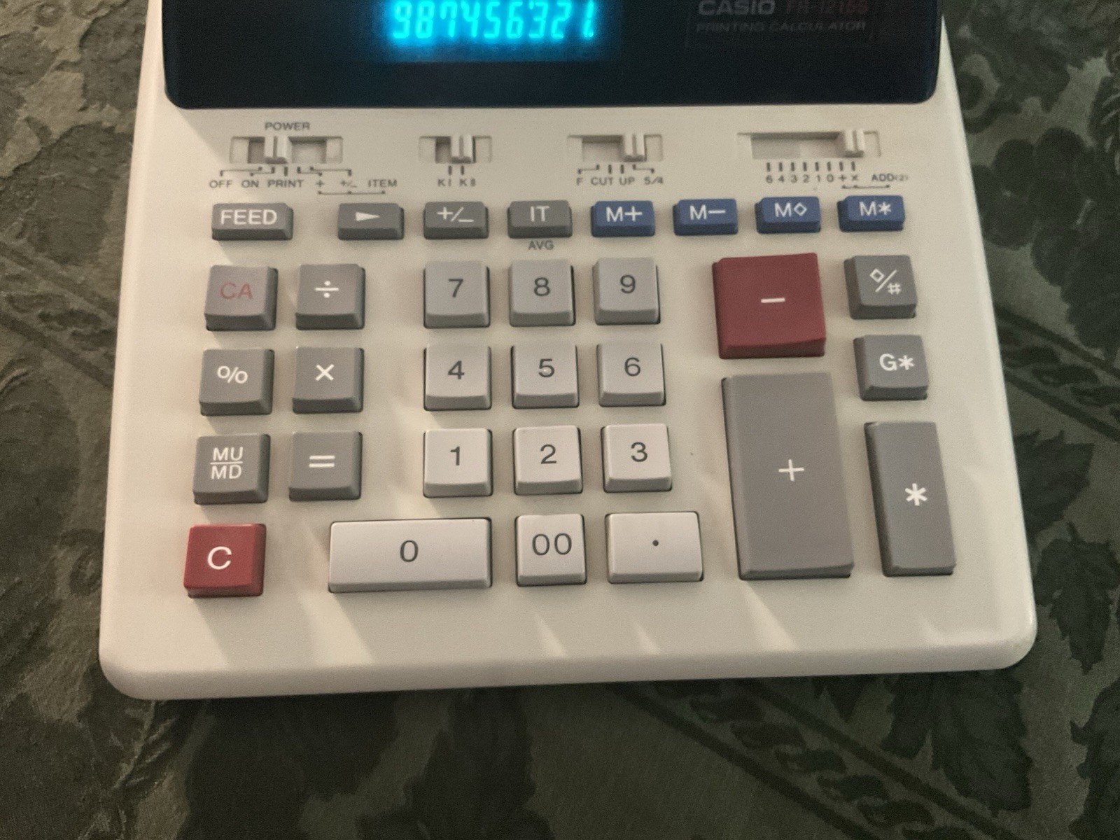 CASIO Printing Calculator FR-1215S Retro Beige Electronic Desktop Used Works