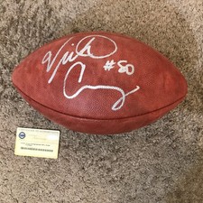 Victor Cruz NY Giants Signed Football with Steiner COA