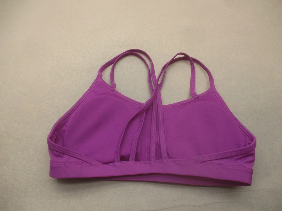 Sujetador deportivo REEBOK talla L para mujer forrado púrpura inalámbrico para correr espalda gimnasio 7H Foto 3 de 4