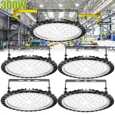 5 Pack 300W Watt LED UFO High-Bay Warehouse Light GYM Industrial Shop Area Lamp